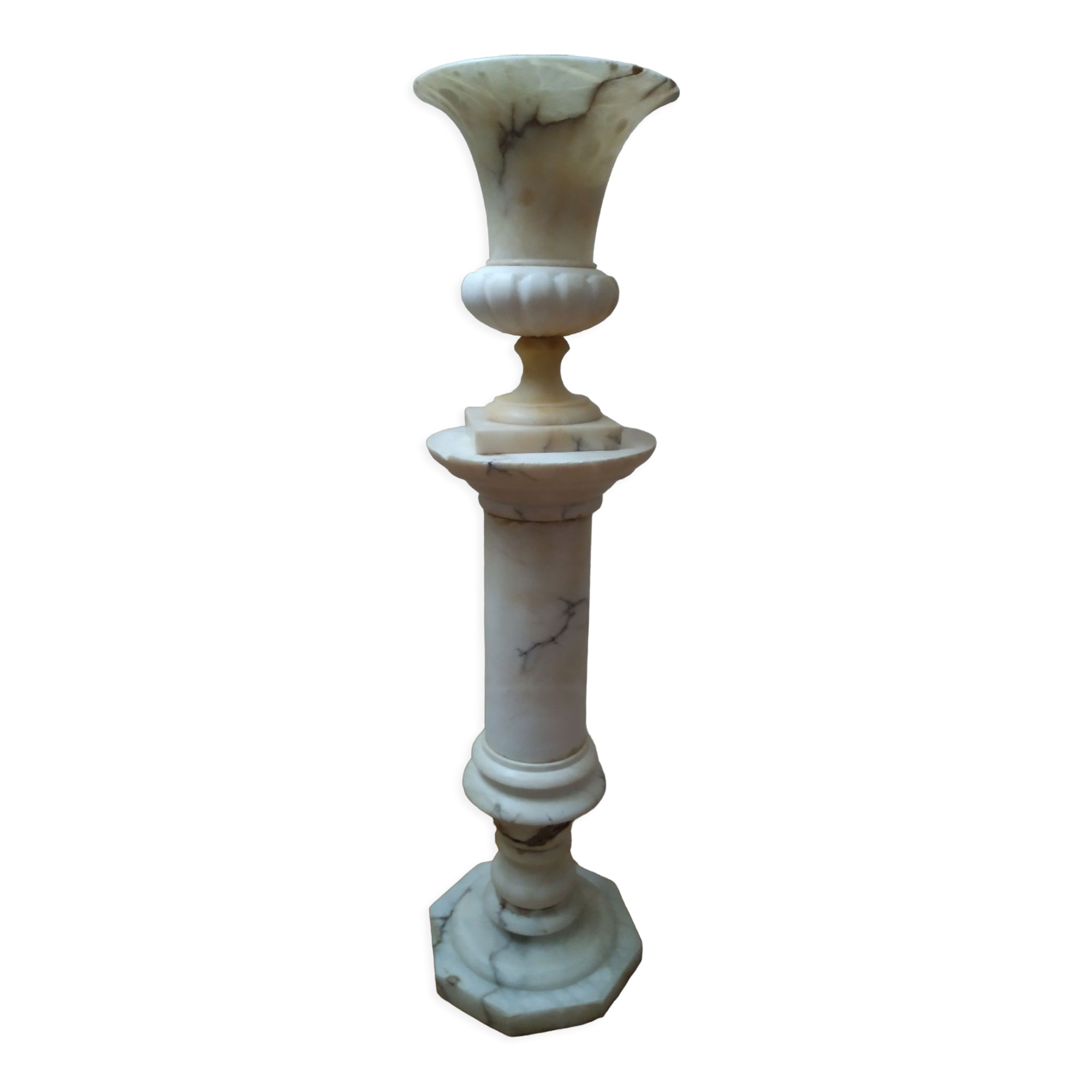 Alabaster column lamp