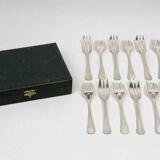 Christofle – 12 cake forks, Boréal model with original box
