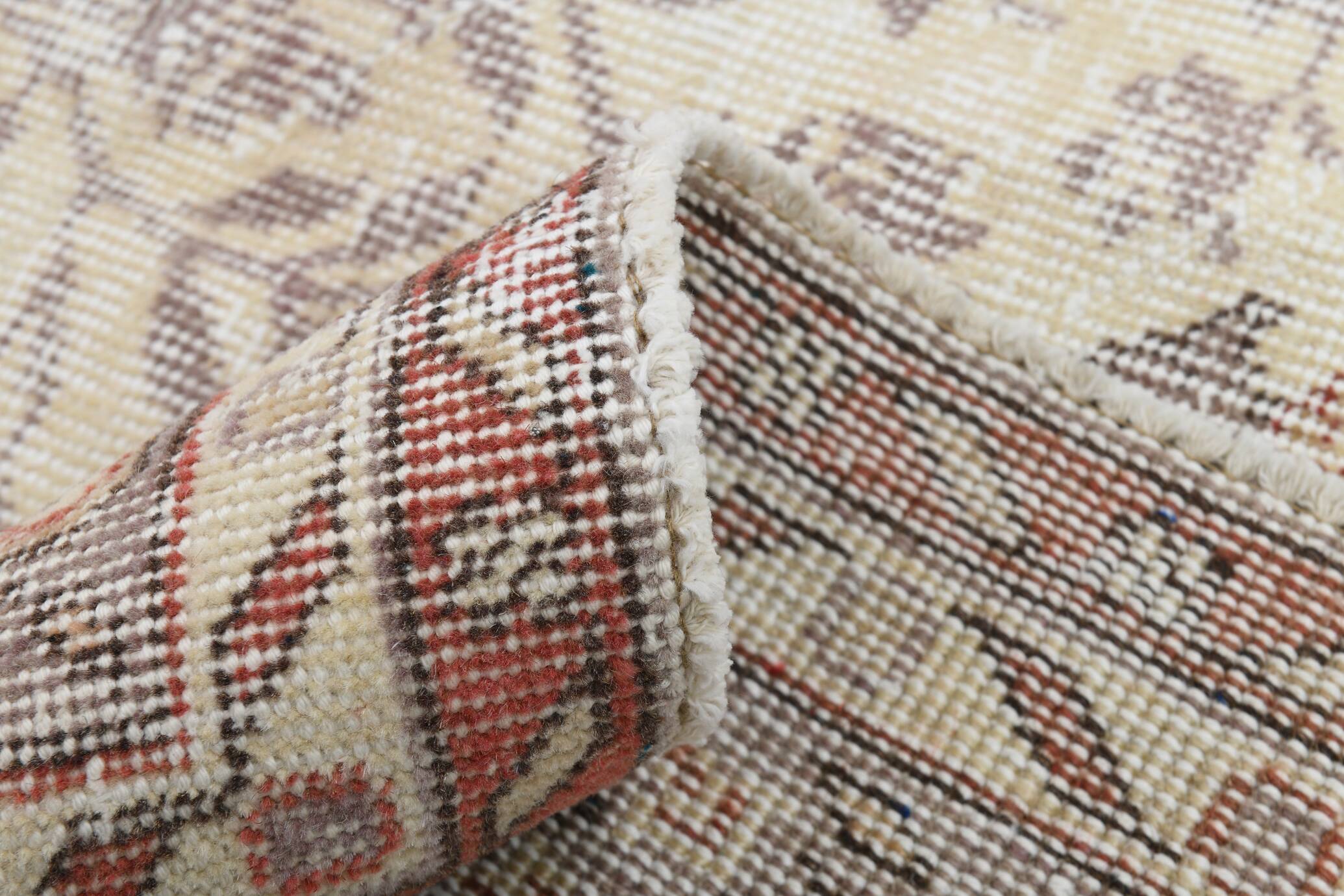 Tapis antique turc en laine rose fait à la main