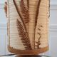 Sandstone lamp and lampshade in dried flowers 70s