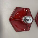 Set of Two SPACE AGE Ceramic Fat Lava Wall Lights by Hustadt Lights Germany