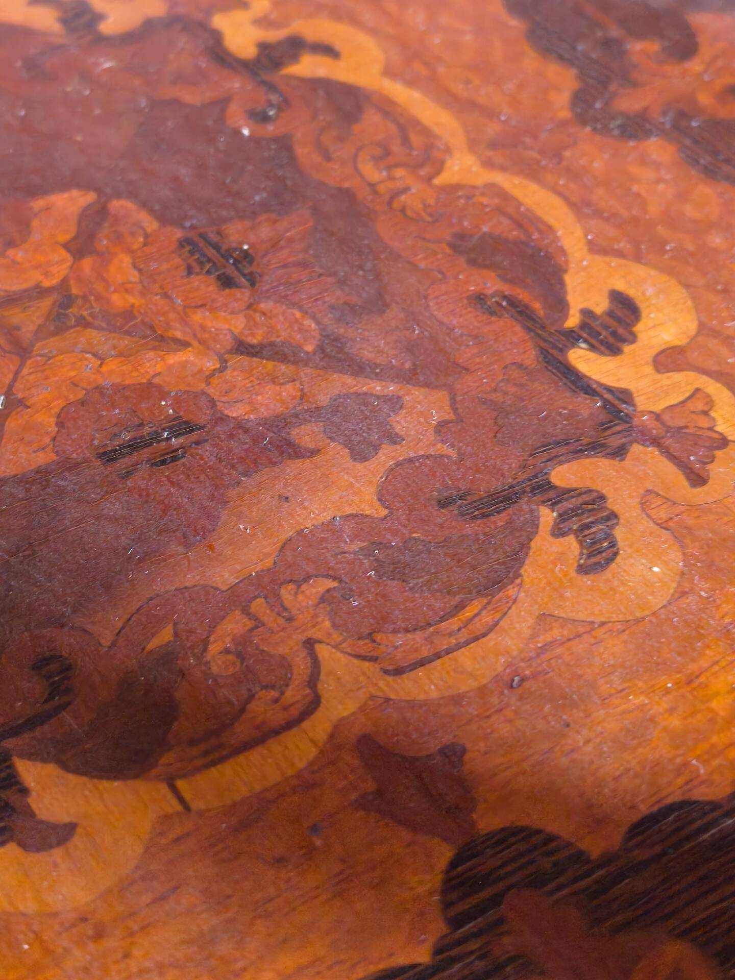 Napoleon III side table with three tiers in marquetry – 19th century