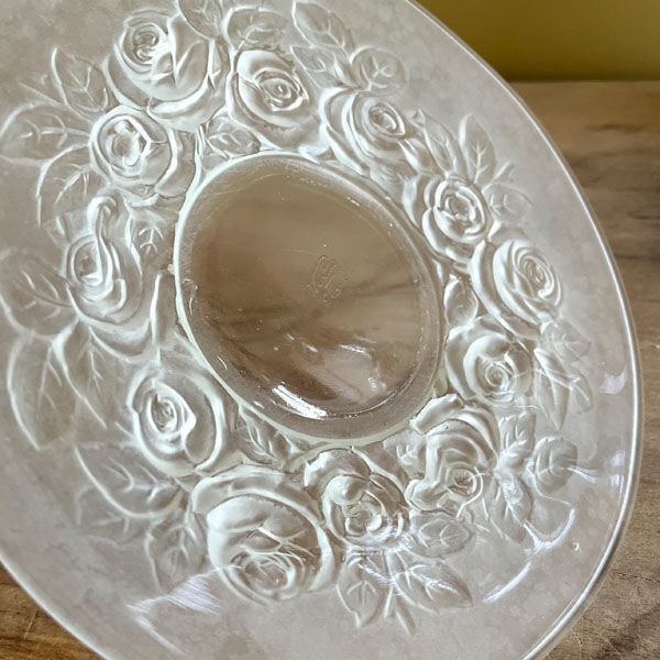 Frosted glass dish or plate signed Verlys France