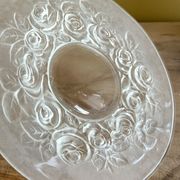 Plat en verre dépoli signée Verlys France