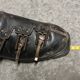 Pair of vintage wooden Skis and their poles + shoes.