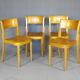 4 bistro chairs, around 1960, by Horgen Glarus - Switzerland - golden oak finish.