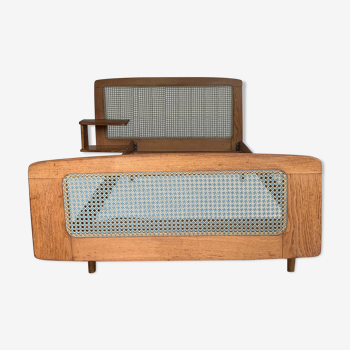 Roger Landault vintage bed in caning