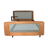 Roger Landault vintage bed in caning