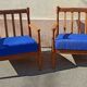 Pair of scandinavian armchairs in solid teak 50s