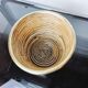 Rattan and brass basket, Italy, 1970
