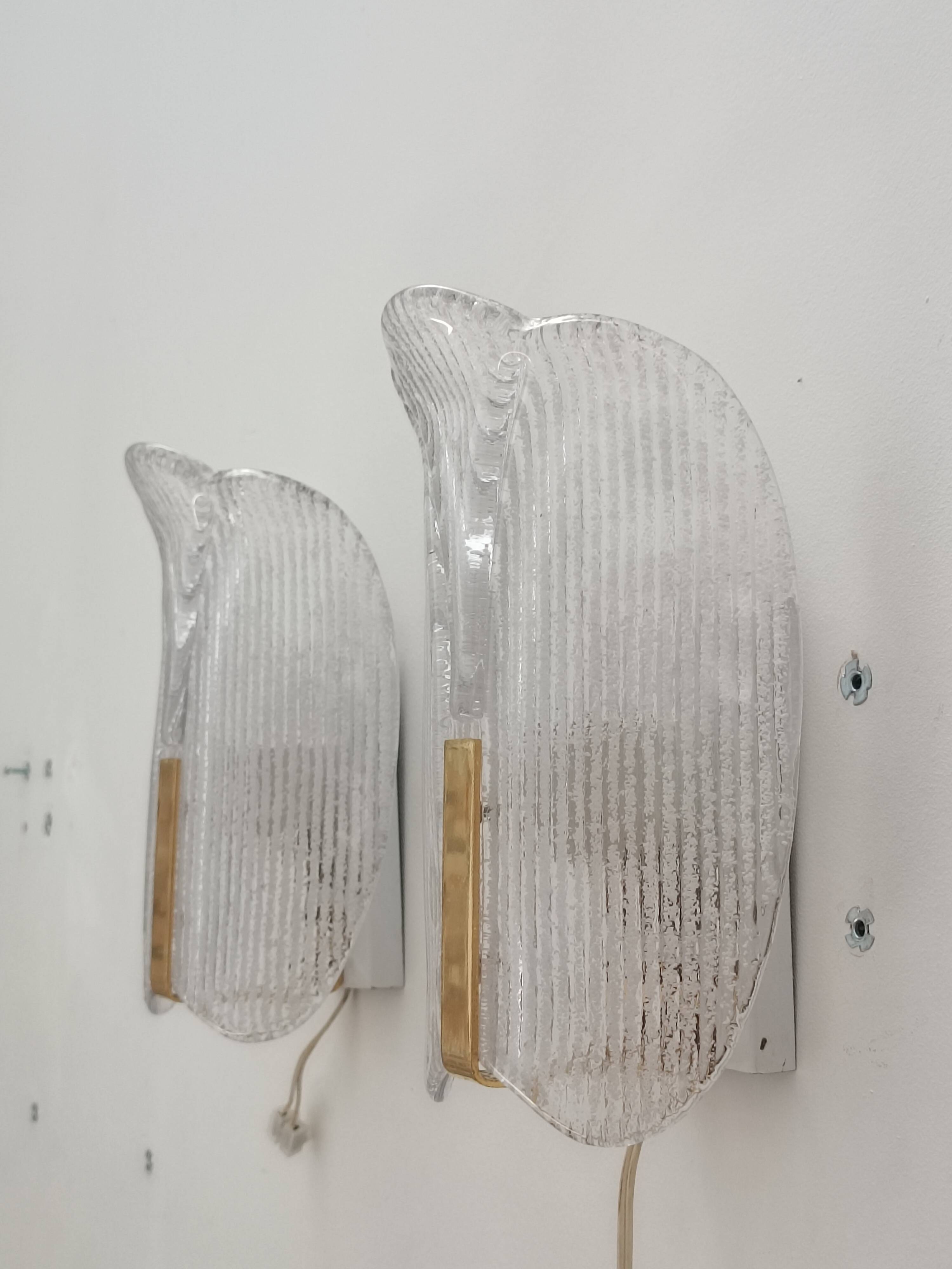 Wall sconces by Carl Fagerlund for Orrefors 1970s