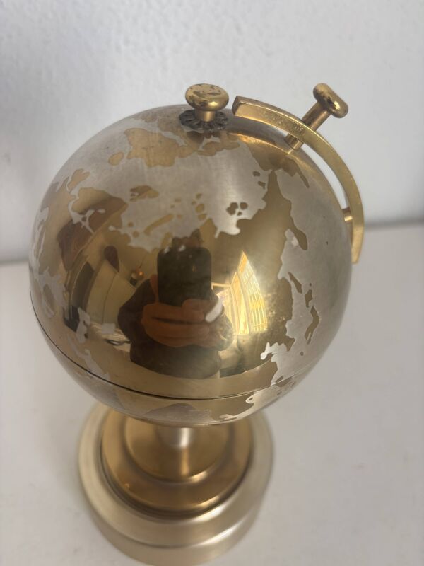 Porte-cigarettes vintage 1960 mappemonde distributeur - 21 x 10 cm