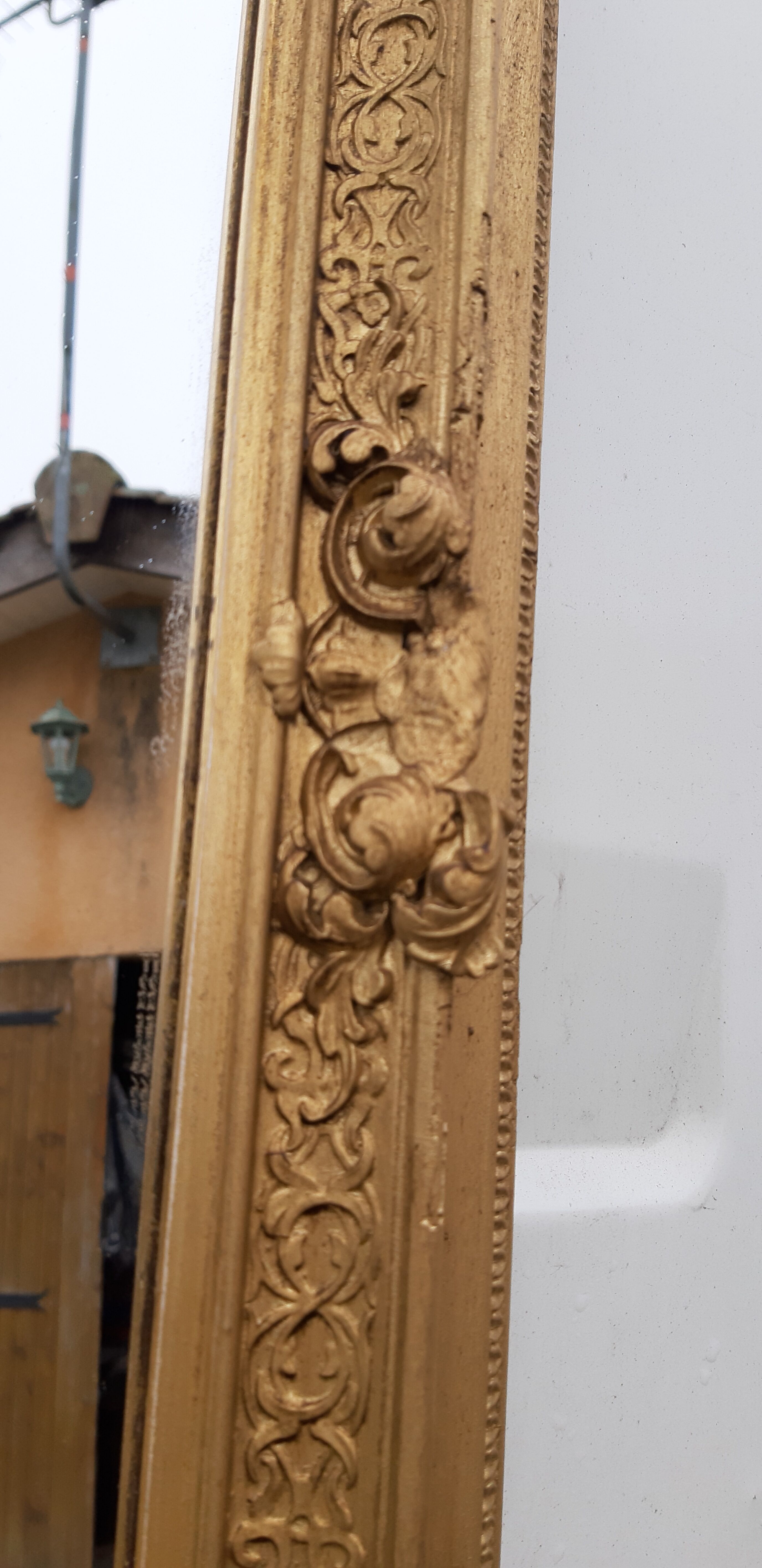 Mirror wood and stuk gilded 19th 94x60cm