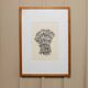 Noir charcoal on paper – Original 2019 abstract drawing in wooden frame by Paul Wilhelm Jacobs
