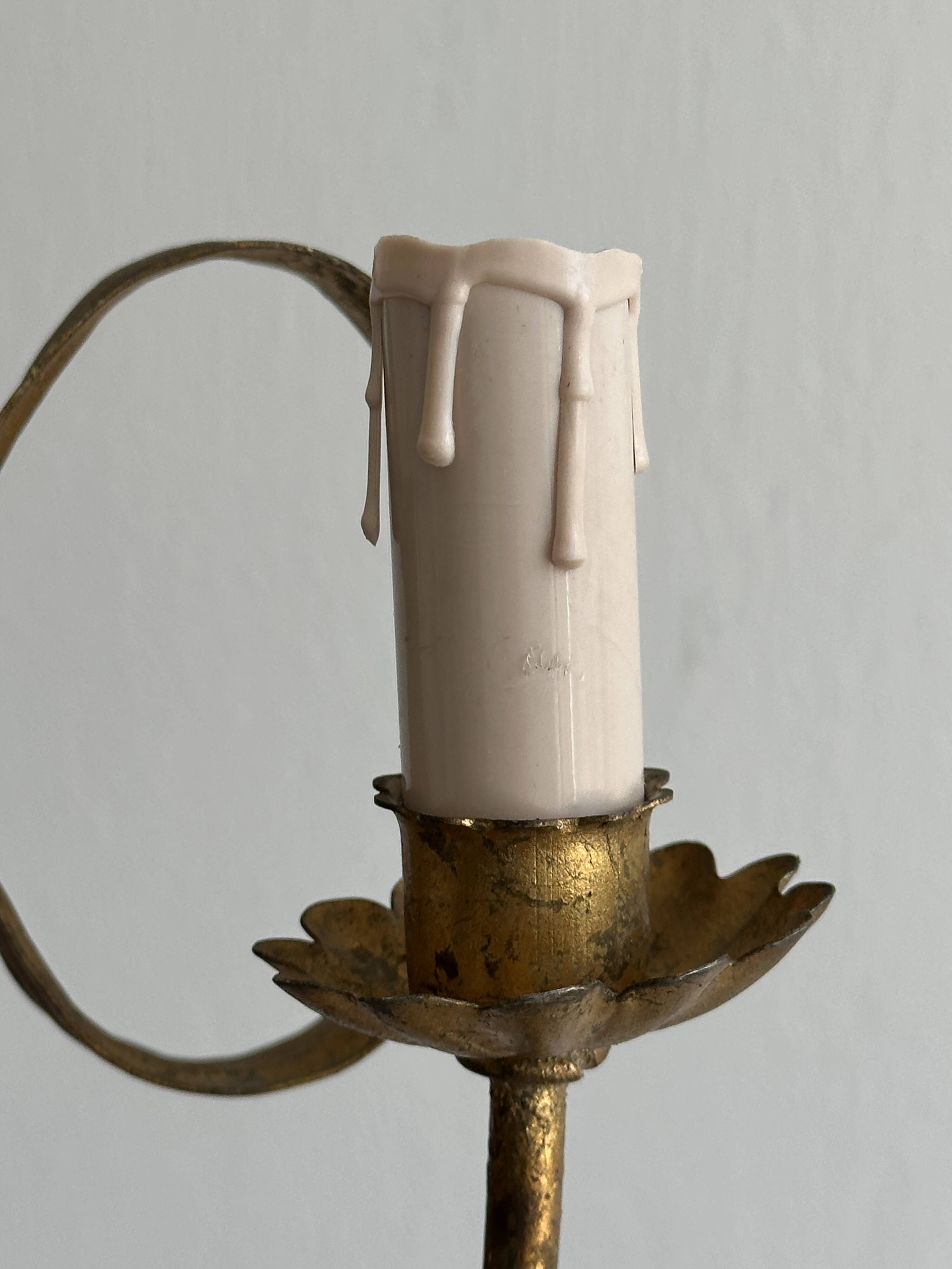 pair of antique metal wall lights