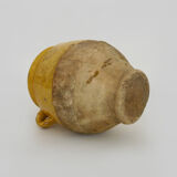 Varnished yellow confit pot, south-west of France. Conservation jar. Pyrenees XIXth