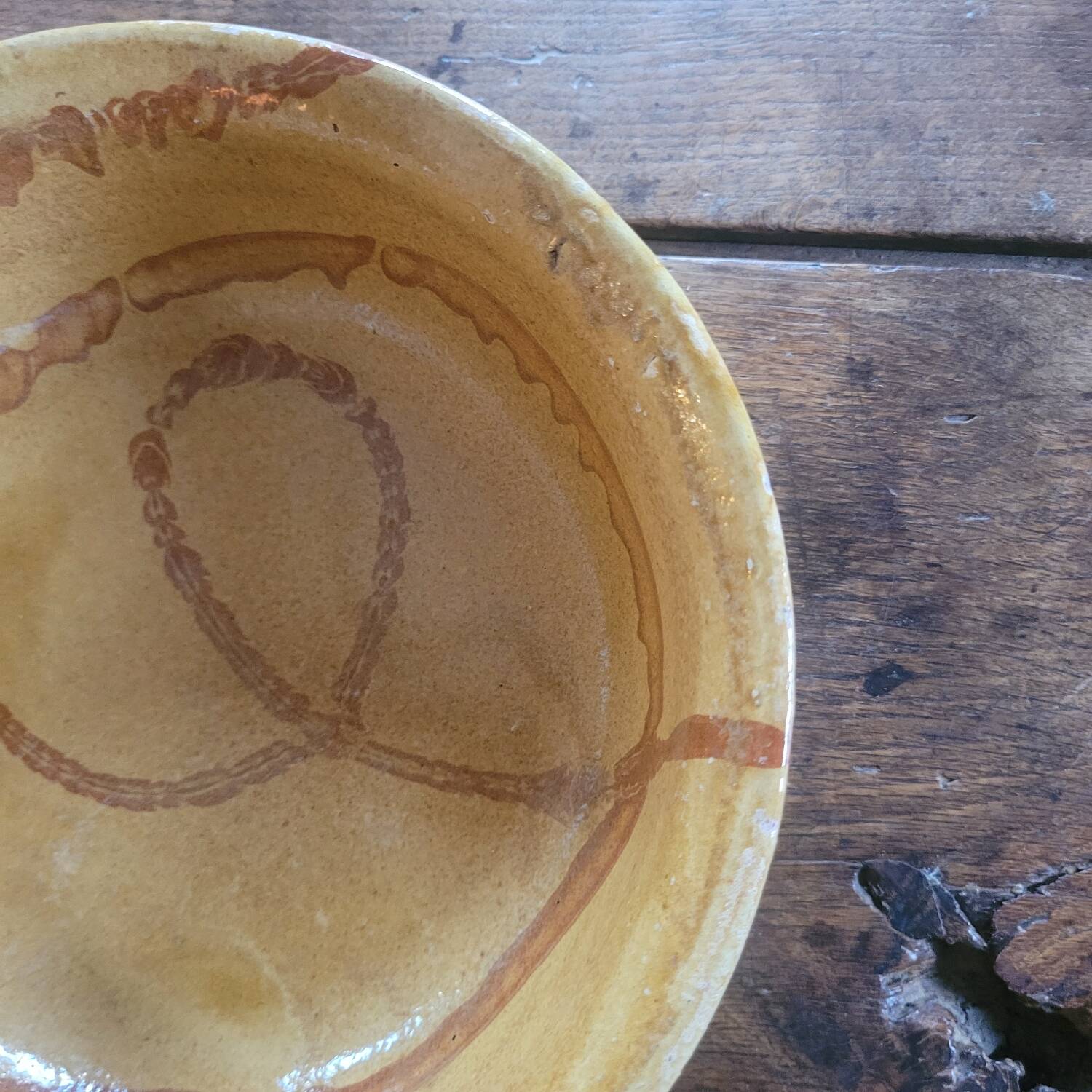 Two rustic glazed earthenware salad bowls, French craftsmanship, circa 1