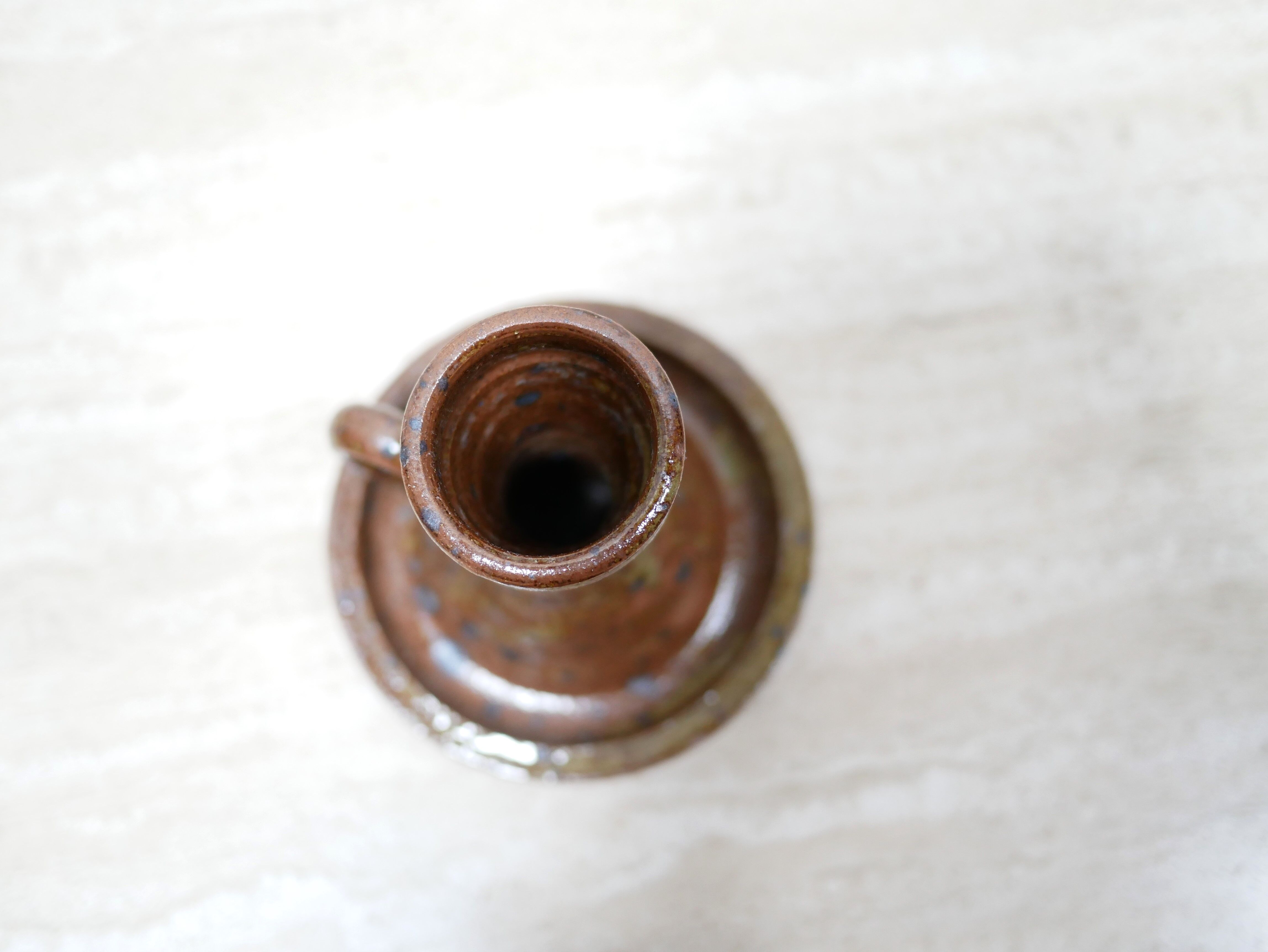 Vintage candle holder in pyrite stoneware