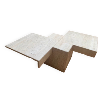 Travertine coffee table