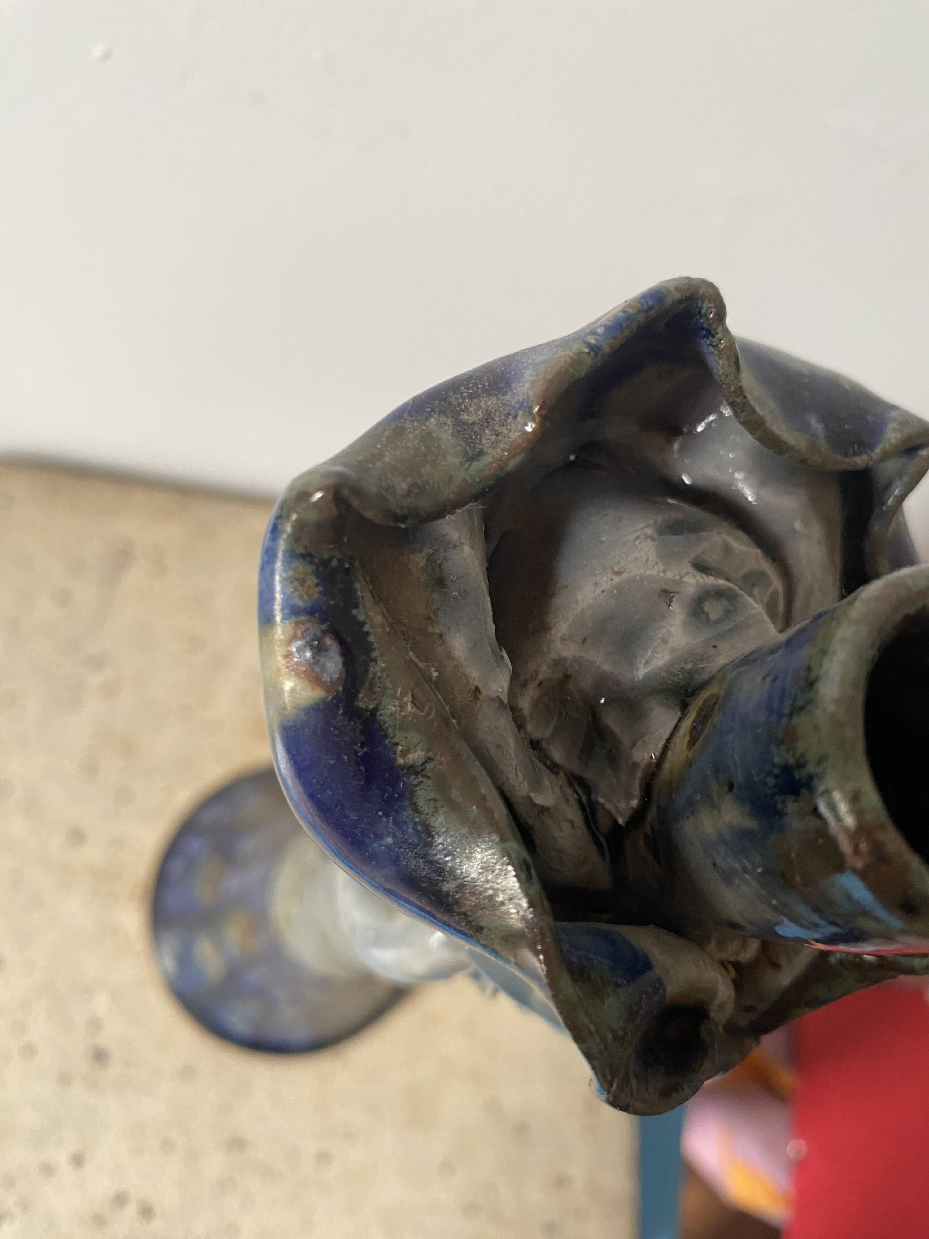 Anthropomorphic ceramic candlestick