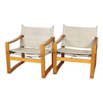Paires de fauteuils Safari années 60