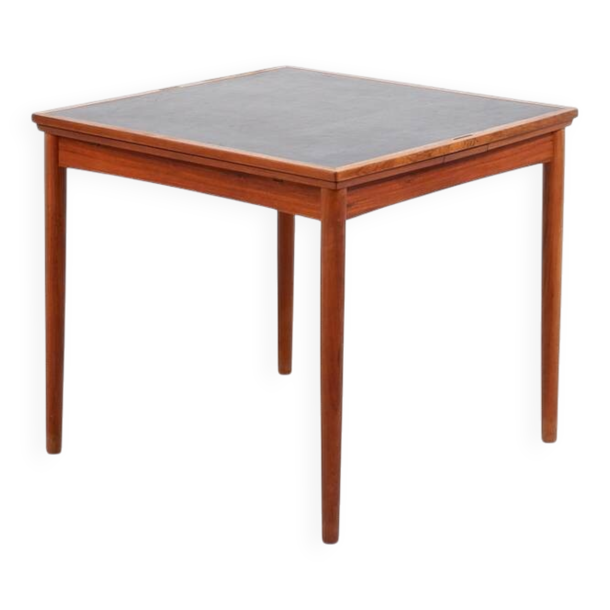 Rosewood / leather dining / gaming table by Poul Hundevad