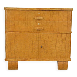 Meuble bas vintage en bois blond
