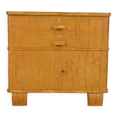 Meuble bas vintage en bois blond 1940