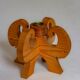Wooden Christmas candle holder with four goat heads, Sweden, 1970s