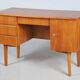 Mid-Century Modern Writing Desk in Walnut, Czech, 1950
