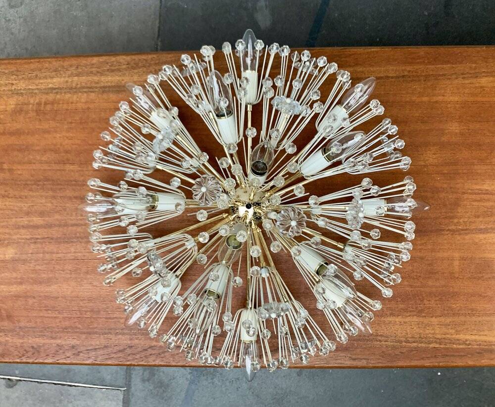 Austrian Flower Ceiling Lamp by Emil Stejnar for Rupert Nikoll, Vienna, Austria, 1950s