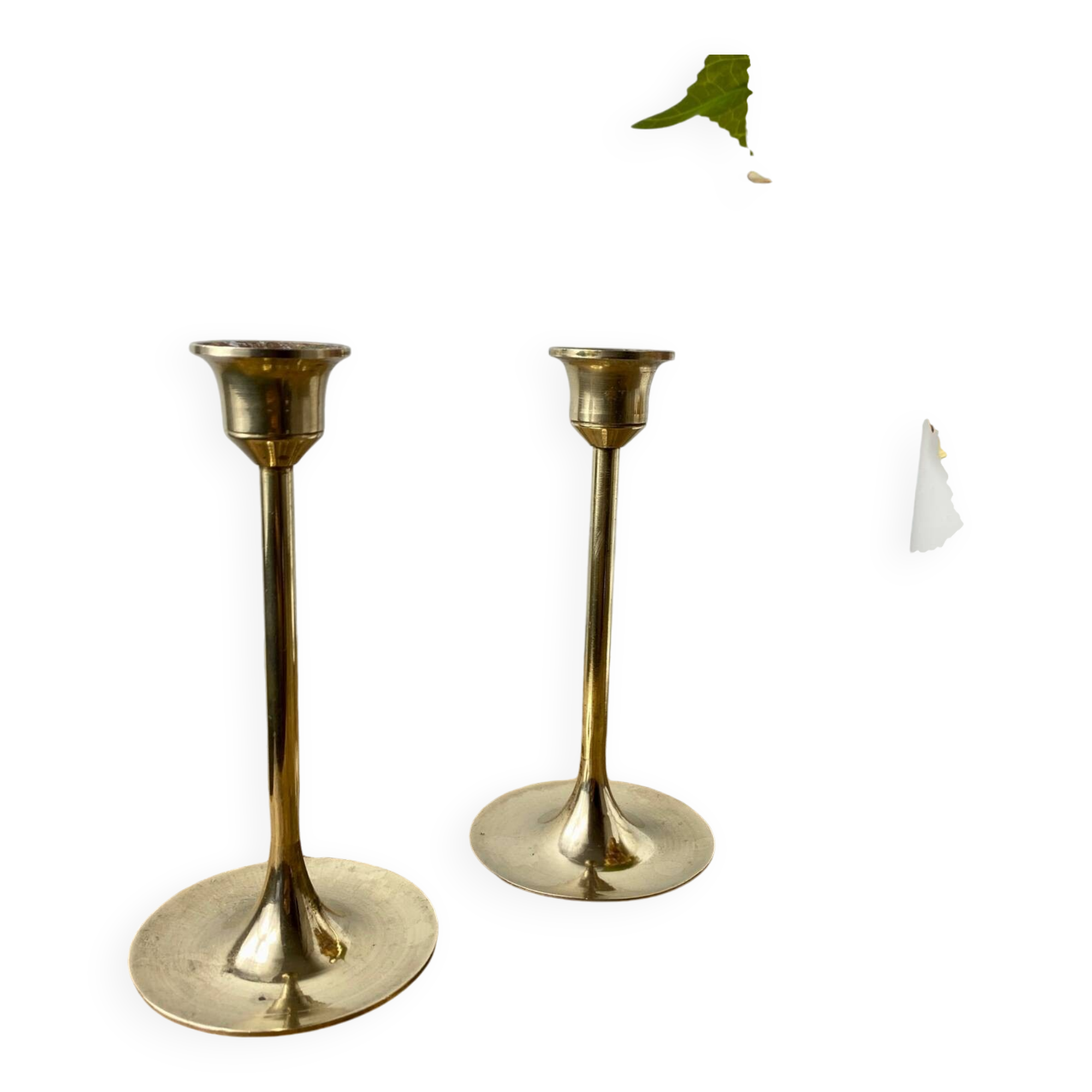 Vintage brass candle holders