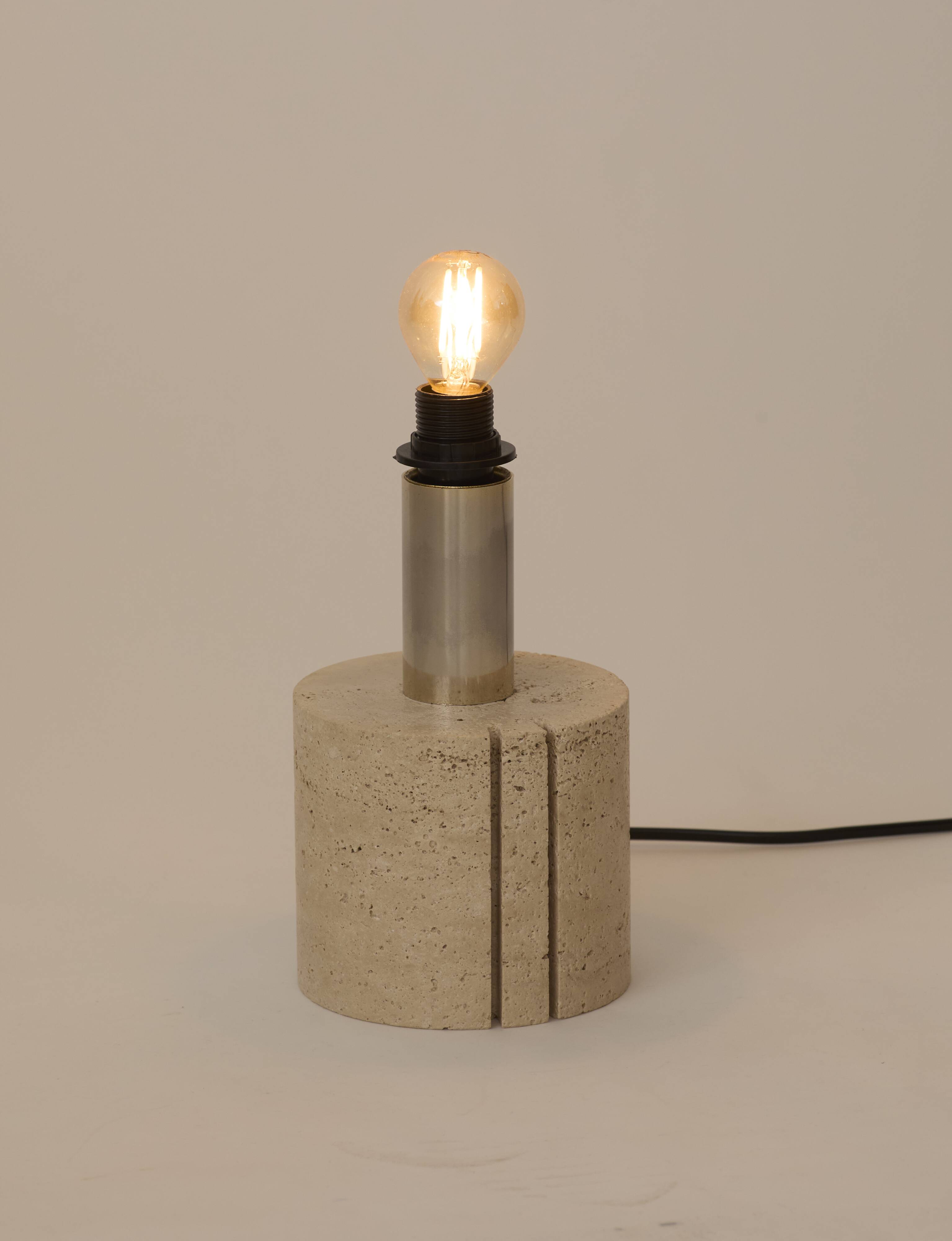 Travertine table lamp base by Fratelli Mannelli Italy c. 1970