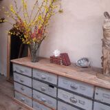 Industrial sideboard with 16 drawers