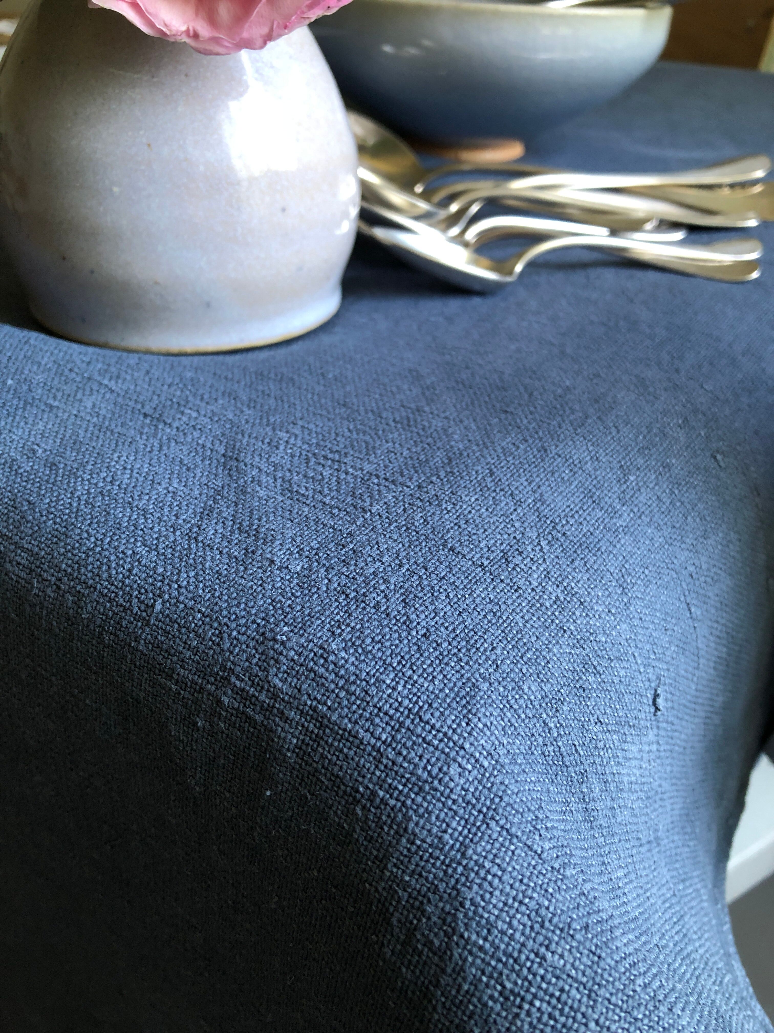 Grey tinted hemp harvest tablecloth