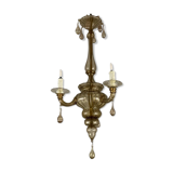 Murano glass lantern mordoré, three arms of light