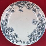 Gien opaque porcelain compote, Anemones 23.2 x 11 cm