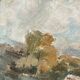 Painting of a Basque shepherd and his cows / antique oil painting