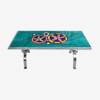 Table basse en céramique turquoise par Metakor
