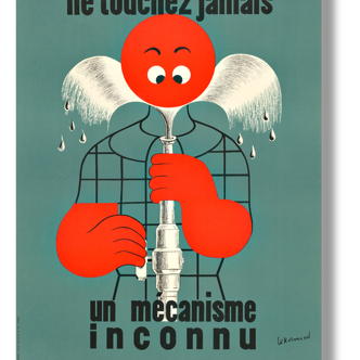 Reproduction affiche de sécurité année 1950 "Pensez aux voisins"