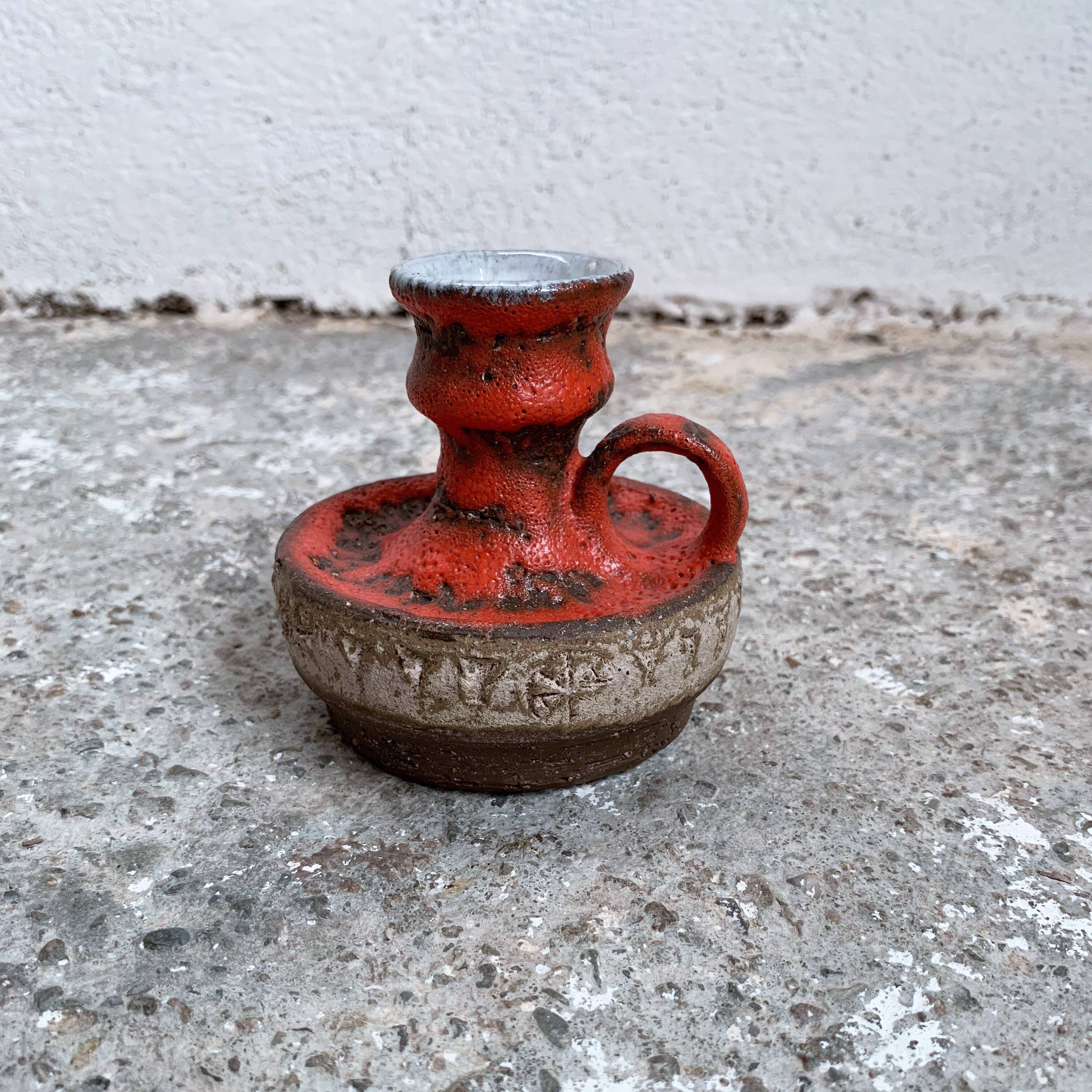 Fat Lava enamelled ceramic candlestick