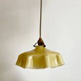 Opaline suspension with yellow skirt