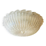 Traditional Italian White "Graniglia" Murano Glass Flush Mount in 70' Style