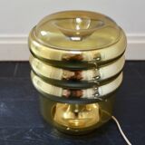 Tinted glass table lam  space age, 70s