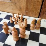 Complete wooden chess set