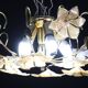 Murano Vintage Ceiling Light Orange Iridescent Flowers, 1970s
