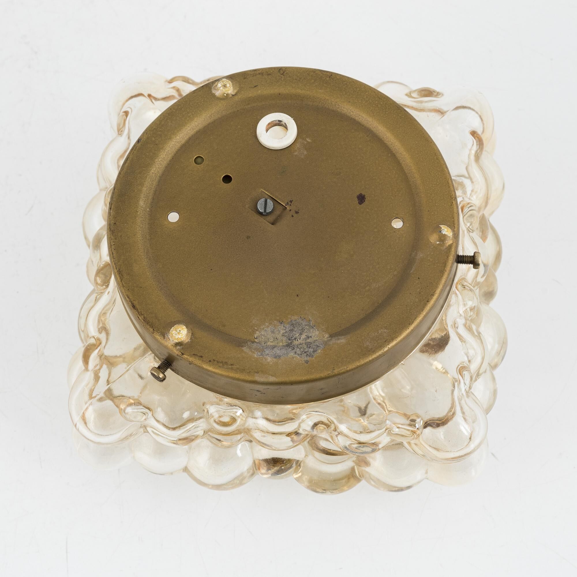 Wall lamp or recessed lamp in bubbled glass by Helena Tynell, 1960s, Limburg, Germany.