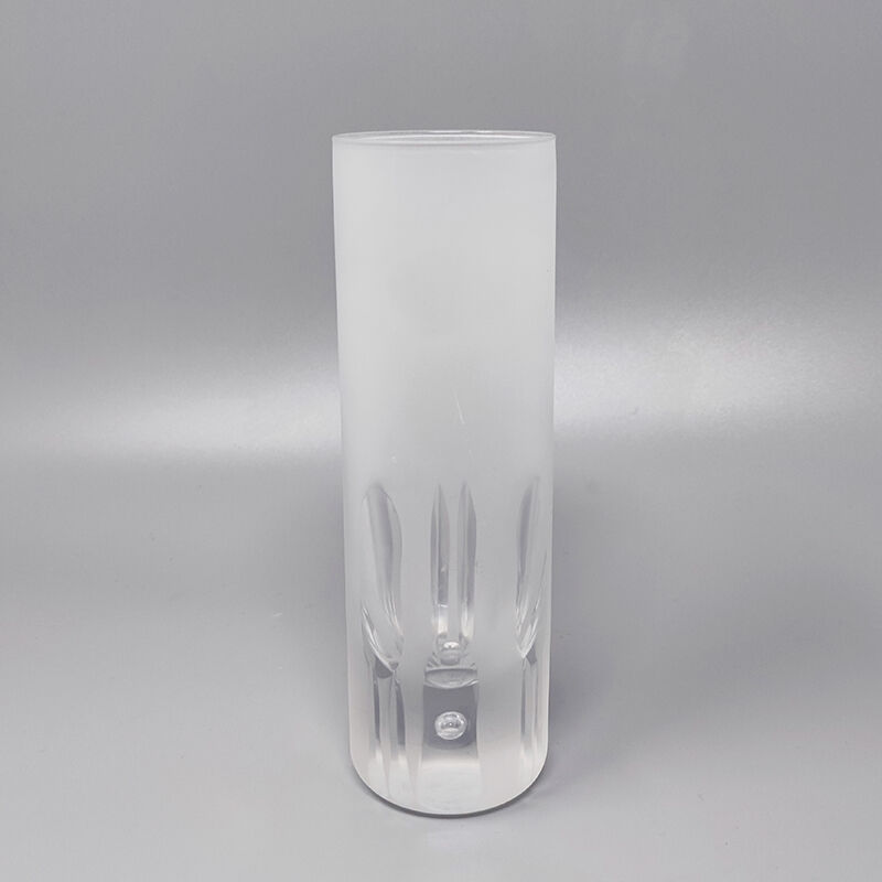 Ice Bucket with 6 Glasses in Hand Cut Lead Crystal by Kristal. Made in Italy 1960