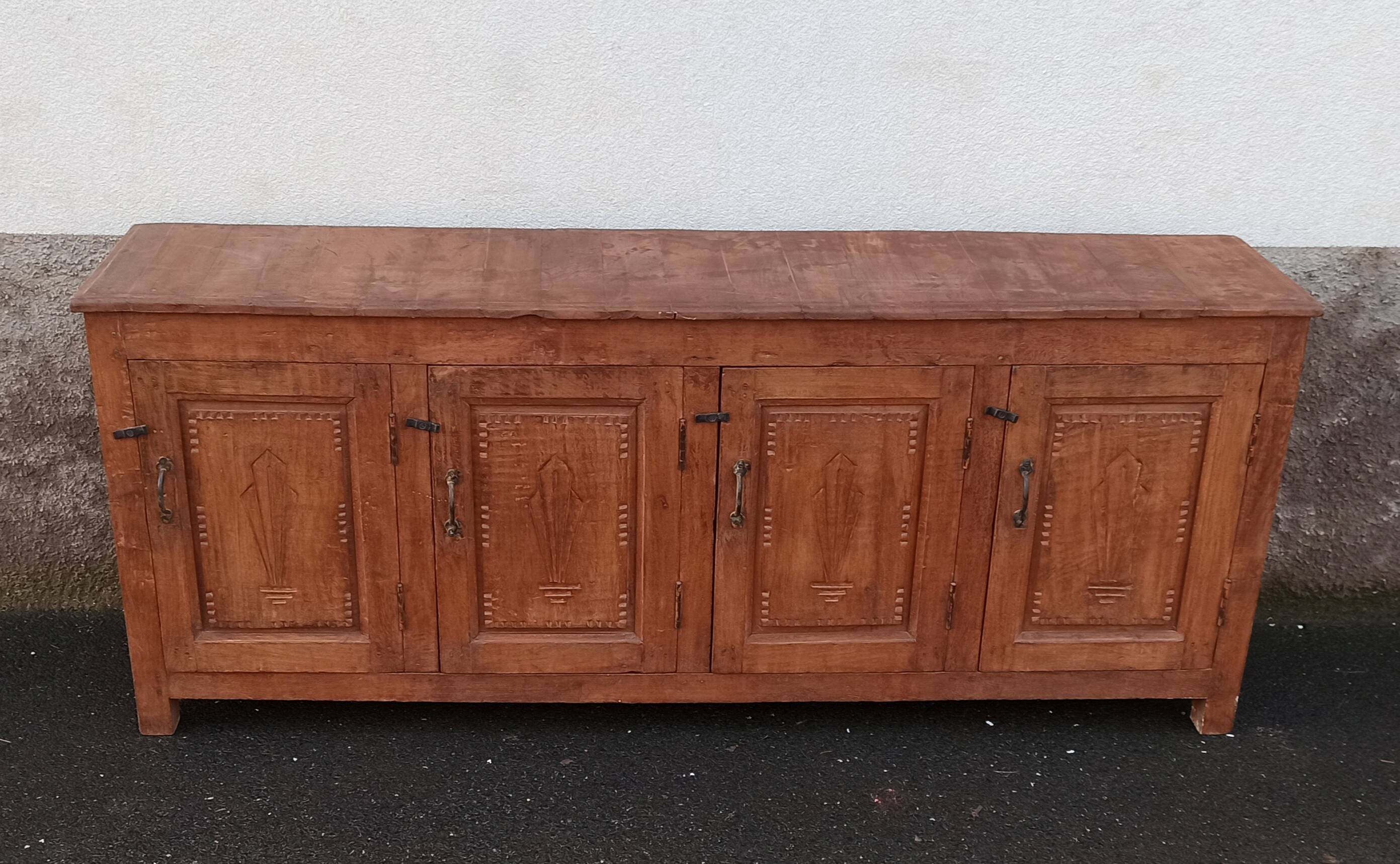 Antique wooden sideboard with 4 doors