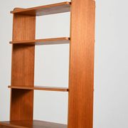 Scandinavian teak shelving unit with sliding doors, 1950s/60s